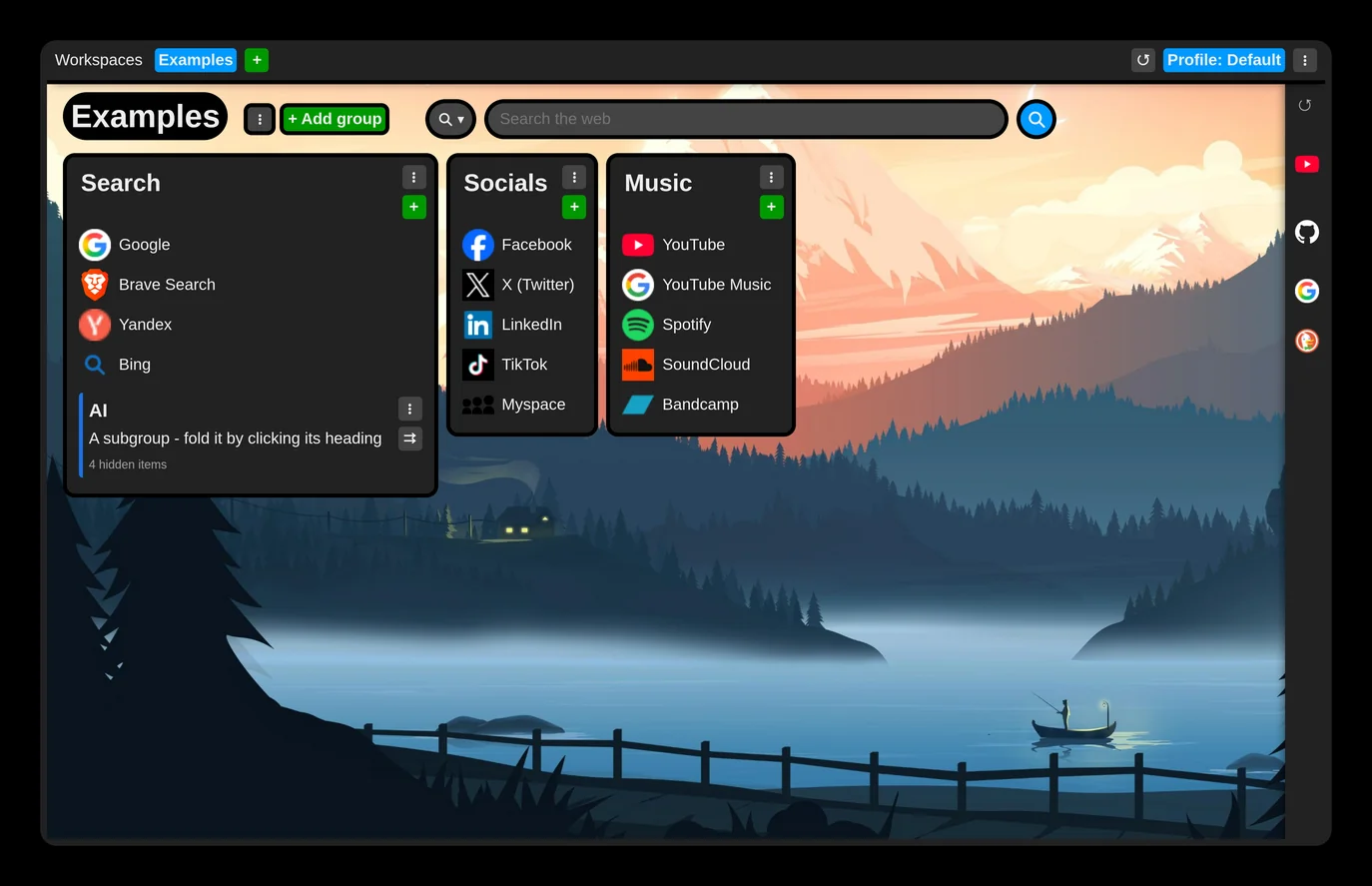 A new tab with a custom background