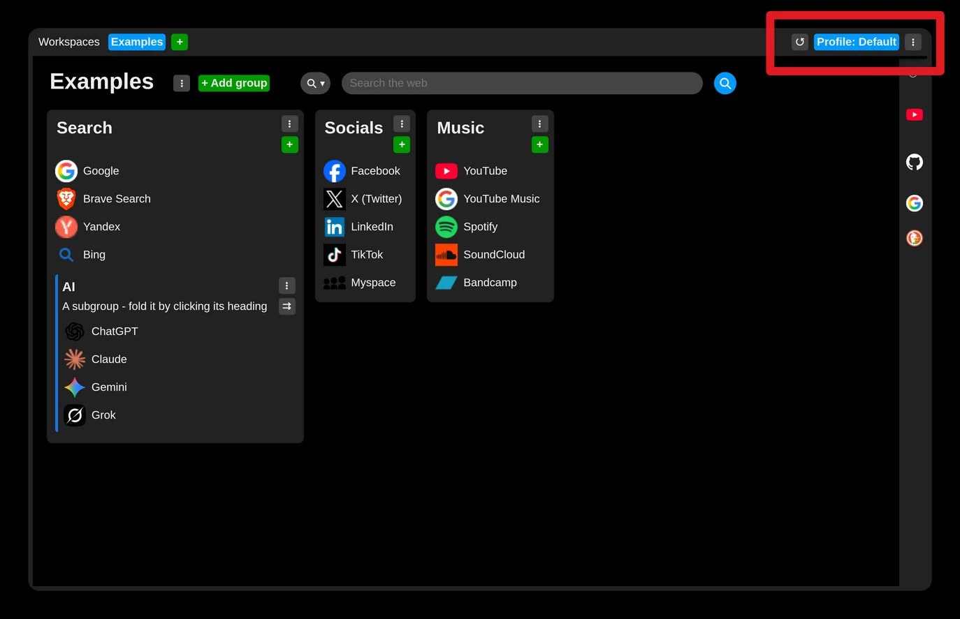 Where the side panel button is