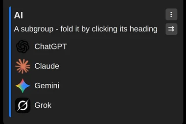 An unrolled subgroup with all its links