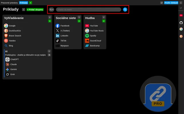 The search bar at the top of the new tab