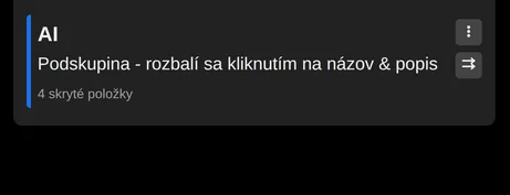 Zbalená podskupina s počtom skrytých položiek