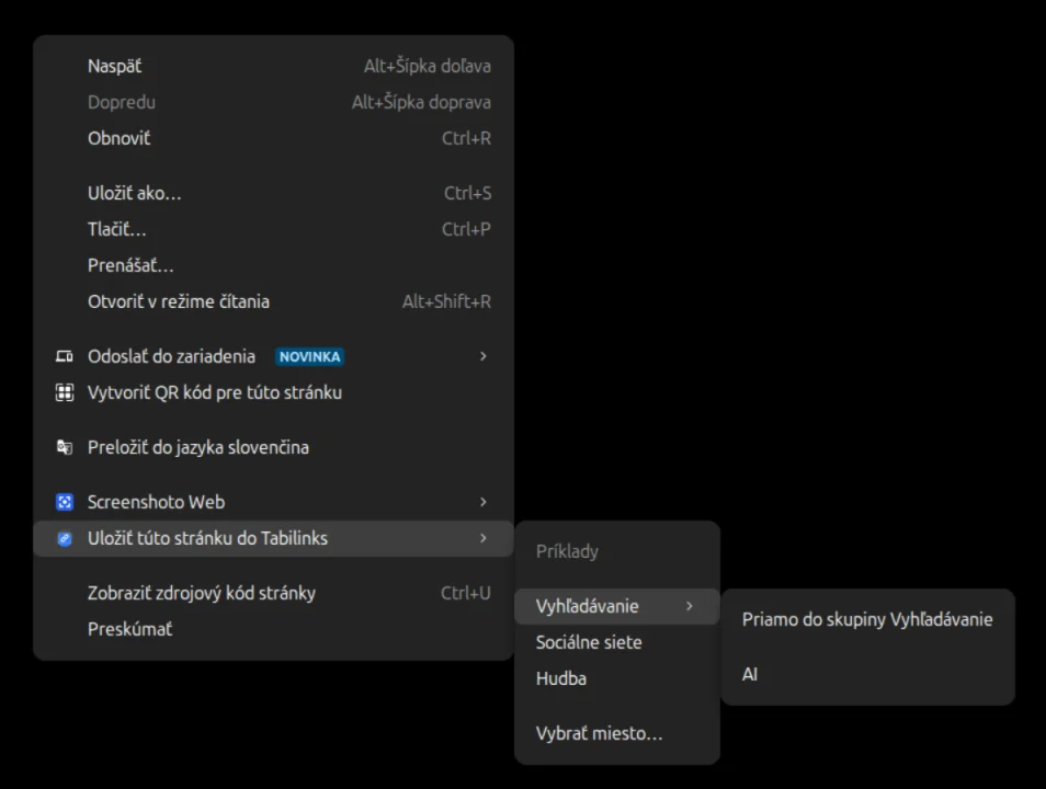 Quick saving into a group or subgroup